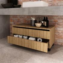 Balcão Gabinete para Banheiro sem Cuba 80cm com rodízio e gaveta BN3603 Tecnomóbili