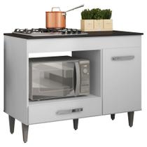 Balcão Gabinete Para Cooktop Cozinha Carla com Tampo 1 Porta Branco - Desk Design