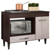 Balcão Gabinete Para Cooktop Cozinha Carla com Tampo 1 Porta Castanho Avelã - Desk Design