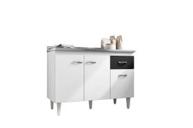 Balcão Gabinete Para Cozinha Gabriela 120cm 3 Portas 1 Gaveta