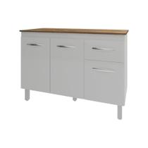 Balcão Gabinete Para Pia 118 Cm Cozinha Aline Branco Com Tampo Tampão 120 Cm Savana Balcão Gabinete Para Pia 118 Cm Cozinha Aline Branco Com Tampo Tampão 120 Cm Savana