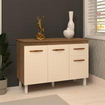 Balcão Gabinete Para Pia 118 cm Cozinha Aline Savana Off White com Tampo Tampão 120 cm Savana Balcão Gabinete Para Pia 118 cm Cozinha Aline Savana Off White com Tampo Tampão 120 cm Savana