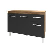 Balcão Gabinete Para Pia 118 Cm Cozinha Aline Savana Preto Com Tampo Tampão 120 Cm Savana Balcão Gabinete Para Pia 118 Cm Cozinha Aline Savana Preto Com Tampo Tampão 120 Cm Savana