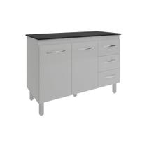 Balcão Gabinete Para Pia 118 Cm Cozinha Bruna Branco Com Tampo Tampão 120 Cm Preto Balcão Gabinete Para Pia 118 Cm Cozinha Bruna Branco Com Tampo Tampão 120 Cm Preto