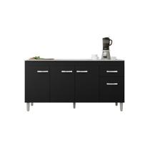 Balcão Gabinete Para Pia Gabriela Sem Tampo 150cm 4 Portas 1 Gaveta - Ajl Móveis