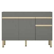 Balcão Gabinete para Pia sem Tampo 120cm Lina K02 Gris - Mpozenato