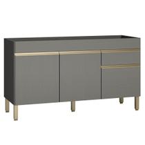 Balcão Gabinete para Pia sem Tampo 150cm Lina K02 Gris - Mpozenato