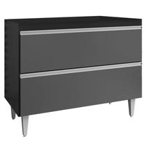 Balcão Gabinete Pia 1m Sem Tampo 2 Porta Cozinha Preto Cinza Balcão Gabinete Pia 1m Sem Tampo 2 Porta Cozinha Preto Cinza