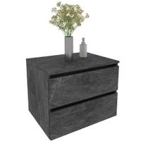 Balcão Gabinete Suspenso para Banheiro 60cm com 2 Gavetas BN3607 Mármore Lunar - Tecno