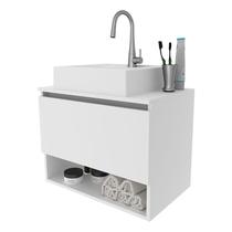Balcão Gabinete Suspenso para Banheiro BN3606 Branco - Tecnomobili