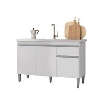 Balcão Gabinete Tatiane 120cm 3 Portas e 1 Gaveta C/Tampo Balcão Gabinete Tatiane 120cm 3 Portas e 1 Gaveta C/Tampo