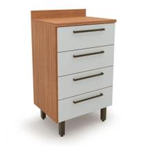 Balcão Gaveteiro 4 Gavetas Evolution Plus Freijo Off White Balcão Gaveteiro 4 Gavetas Evolution Plus Freijo Off White