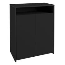 Balcão Home Office 2 Portas Mobile Cool Preto - Artany