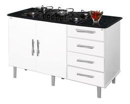 Balcao Ideal Para Cooktop De 5 Bocas 4 Gavetas Bra / Marm