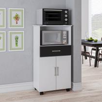 Balcão IPE Multiuso de Cozinha com Rodízios Espaço para Forno e Micro ondas 2 Portas e Design Moderno