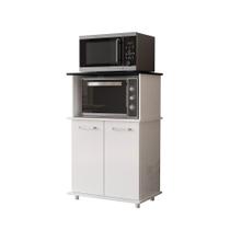 Balcão Isis Micro e Forno 2 Portas Branco UV/Branco UV - Nicioli