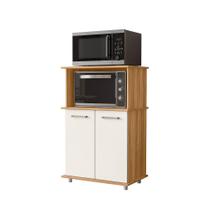 Balcão Isis Micro e Forno 2 Portas Freijó/Off White Cristal - Nicioli