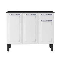 Balcão Itatiaia IG3G1-105 Rose 2023 - 3 Portas, 1 Gaveta, Branco Neve