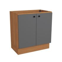 Balcão Kappesberg Pixel 2 Portas Canela/cinza Sagrado 80cm