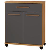 Balcão Londrina 2 Portas 1 Gaveta Cinamomo Grafite Arte Móveis Balcão Londrina 2 Portas 1 Gaveta Cinamomo Grafite Arte Móveis