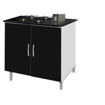 Balcao Luanda p/ cooktop 4 bocas cor Bra / Pre / Marmorizado Balcao Luanda p/ cooktop 4 bocas cor Bra / Pre / Marmorizado