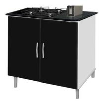 Balcao Luanda P/ Cooktop De 04 Bocas Bra / Preto C 02 Portas