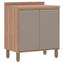 Balcão Luciane 80Cm 2 Portas Com Tampo 1302/199 Vanilla Grafite