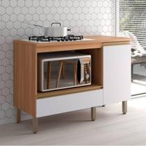 Balcão Macadâmia 1200mm P/Cooktop 5 Bocas Freijó/Branco - Telasul