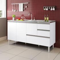 BALCÃO MACEIÓ PARA PIA 1,50 3 PORTAS COM GAVETÃO Branco BALCÃO MACEIÓ PARA PIA 1,50 3 PORTAS COM GAVETÃO Branco