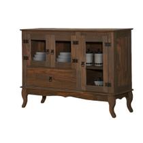 Balcão Madeira Maciça 3 Portas 1 Gaveta Imbuia Shop Jm