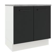 Balcão Madesa Agata 80cm 2 Portas Branco Preto Balcão Madesa Agata 80cm 2 Portas Branco Preto