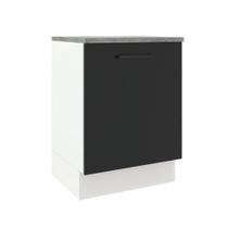 Balcão Madesa Agata 84x60cm 1 Porta Branco e Preto Balcão Madesa Agata 84x60cm 1 Porta Branco e Preto