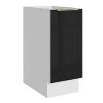 Balcão Madesa Lux 35 cm 1 Porta - Branco/Preto