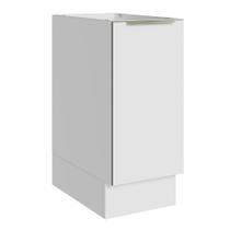 Balcão Madesa Lux 35 cm 1 Porta (Sem Tampo) - Branco/Branco Veludo