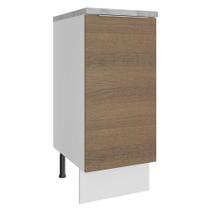Balcão Madesa Stella 35 cm 1 Porta - Branco/Rustic Balcão Madesa Stella 35 cm 1 Porta - Branco/Rustic