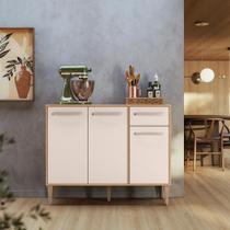 Balcão Mariah para Cozinha Multiuso com 3 Portas e 1 Gaveta Moderno