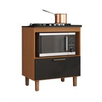 Balcão Master para Cooktop 4 Bocas e Forno Cinamomo Preto Catedral Zanzini