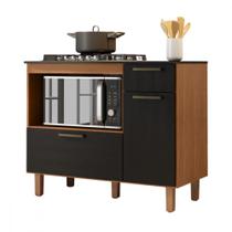 Balcao Master para Cooktop 5 Bocas e Forno Cinamomo Preto Catedral Zanzini