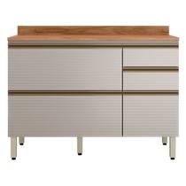 Balcão Mdf 1 Porta Basculante 4 Gavetas para Pia 120cm com Tampo Proença