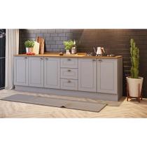 Balcão Modulado 240cm de Cozinha com espaço para Cooktop Americana Henn