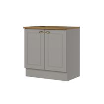 Balcão Modulado 80cm com Tampo para Cooktop 2 Portas Emily Henn