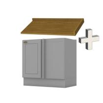 Balcão Modulado Canto Reto 1 Porta com Tampo Emily Henn Balcão Modulado Canto Reto 1 Porta com Tampo Emily Henn