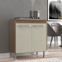 Balcão Modulado Com Tampo Fidelitá Paris 70 Cm 2 Portas Nogal/Salinas