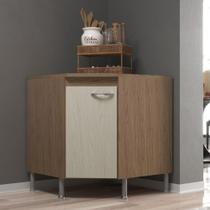 Balcão Modulado De Canto Com Tampo Fidelitá Paris 75 Cm 1 Porta Nogal/Salinas