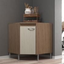 Balcão Modulado De Canto Com Tampo Fidelitá Paris 75 Cm 1 Porta Nogal/Salinas