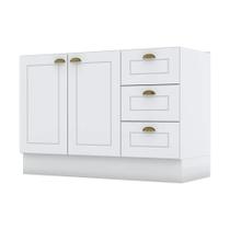 Balcão Modulado de Pia 120cm 2 Portas 3 Gavetas Emily Henn (sem Tampo)