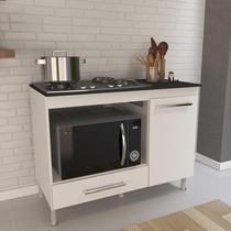 Balcão Modulado Para Forno e Cooktop 105 Cm 1 Porta 1 Gaveta Madrid Fidelitá Branco