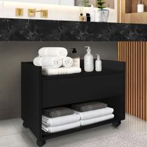 Balcão Móvel de Banheiro MDF Organizador Gabinete com Rodízios SSX Multicoisas