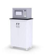 Balcão Multiuso 02 Portas Vitória Branco-preto - Ajl Móveis