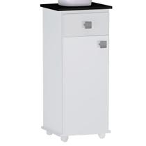 Balcao Multiuso 1 Porta 35 Cm Karol Branco Preto Reajl Moveis Branco Preto